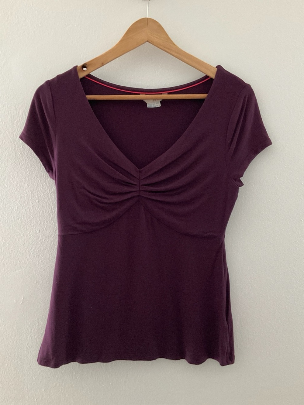 Boden 8 Short-Sleeve Ruched V-Neck Top